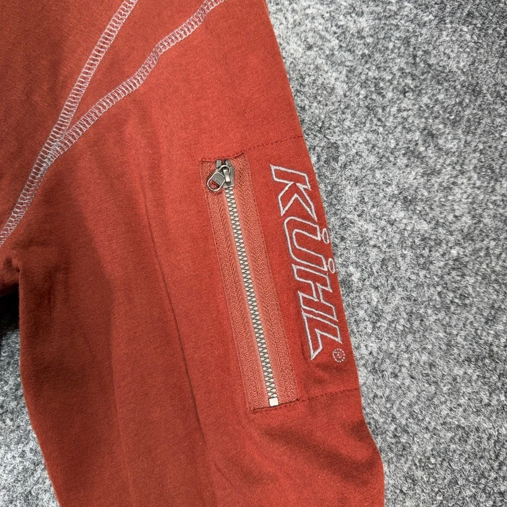 KUHL Wildfibre Shirt Mens Large Red Organic Cotton Zipper Pocket Outdoor Hiking‎